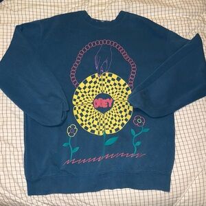 Obey Navy Sweatshirt with Checkered Graphic